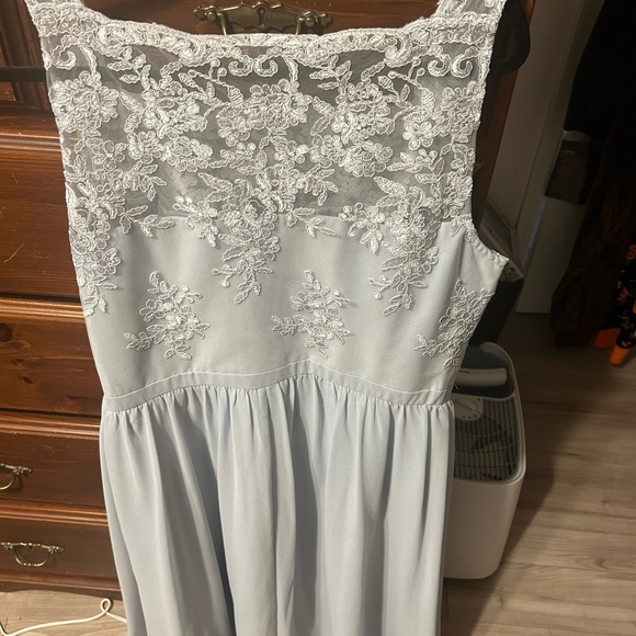 Chi chi London blue lace Cinderella dress size 12 US UK 16 worn once - Picture 3 of 3